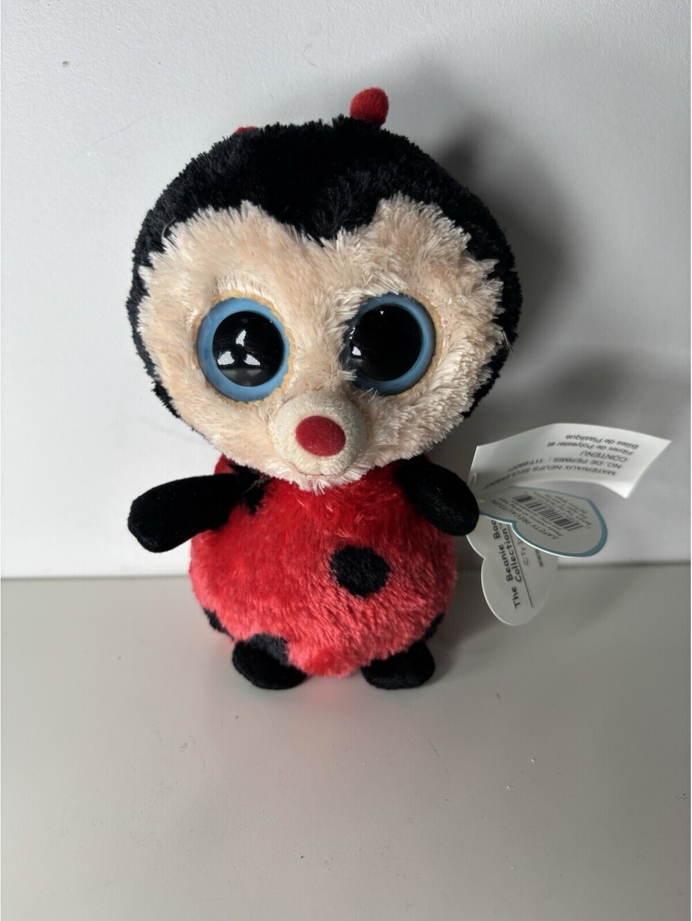 Ty Beanie Boo BUGSY The Ladybug (6 inch) Solid Eyes- NWT- - Picture 1 of 7